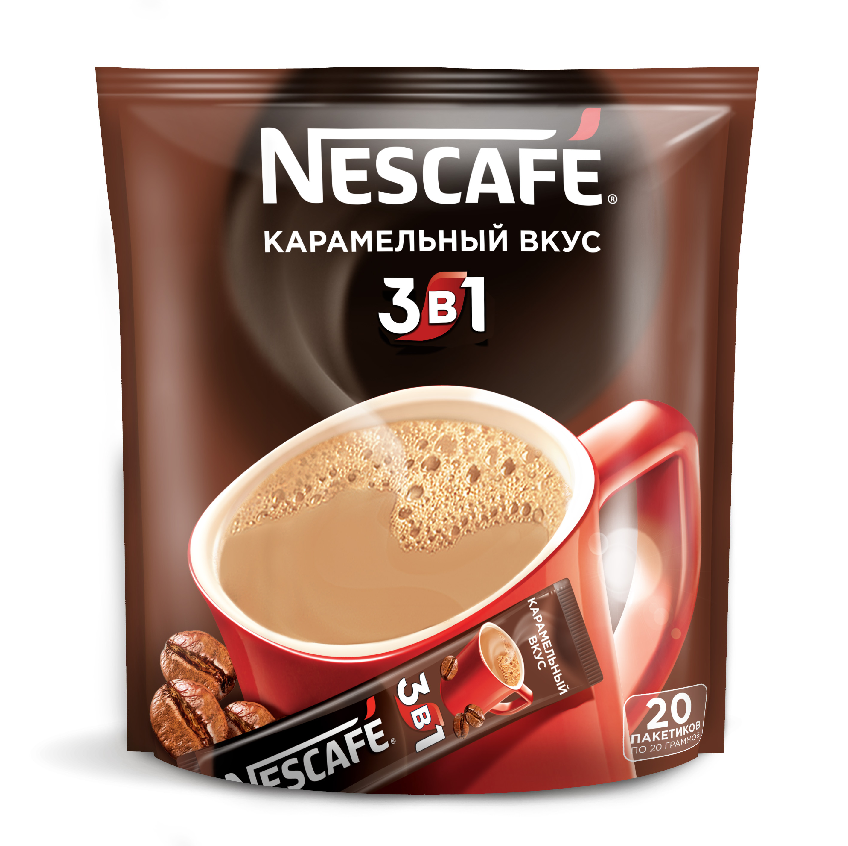 Nescafe 3 V 1 Karamelnyj Vkus20 Stikov H 20 Gramm Nestle